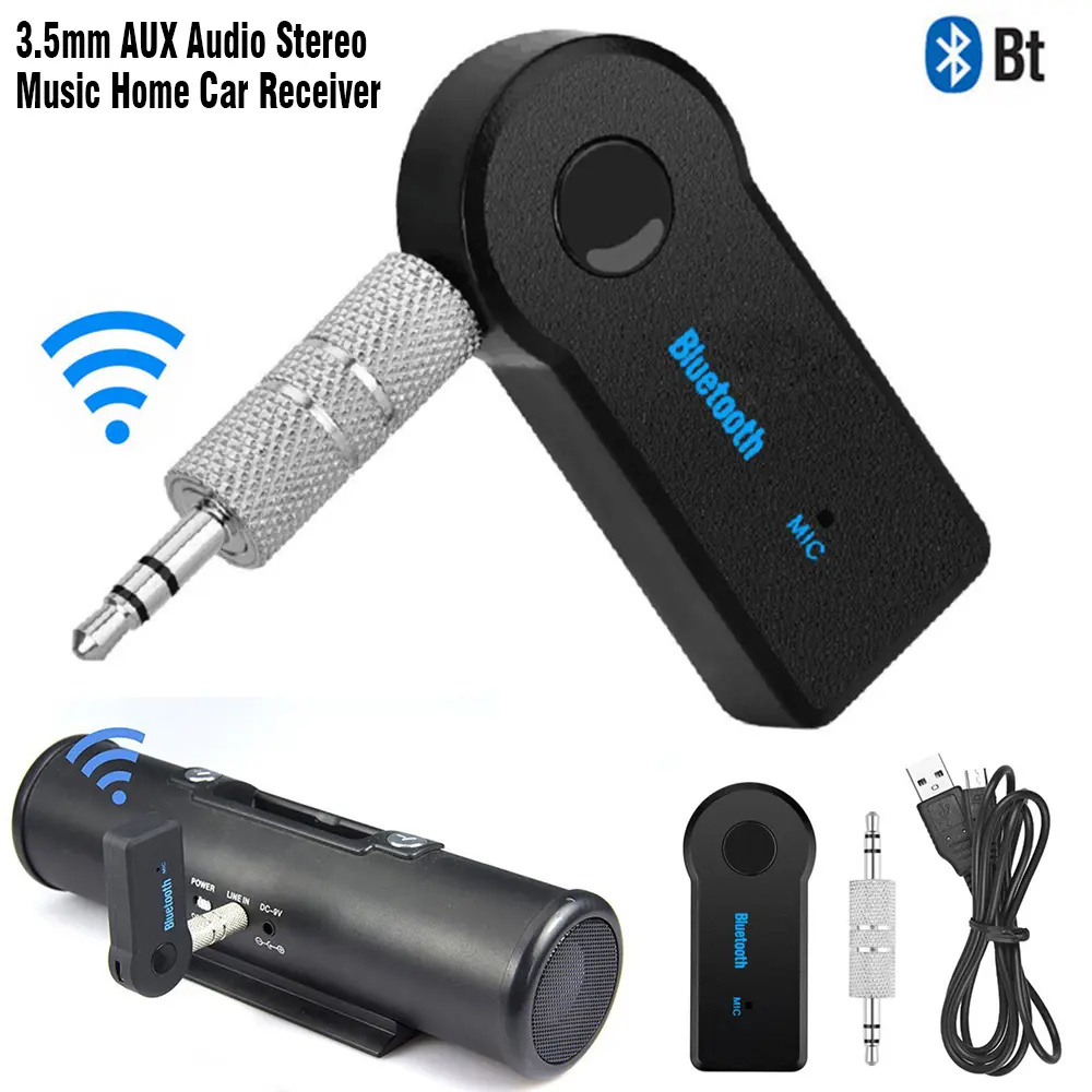 1PC BLUETOOTH RECIEVER 3.5 mm AUX AUDIO STEREO MUSIC ADAPTOR HOME CAR HANDFREE KIT