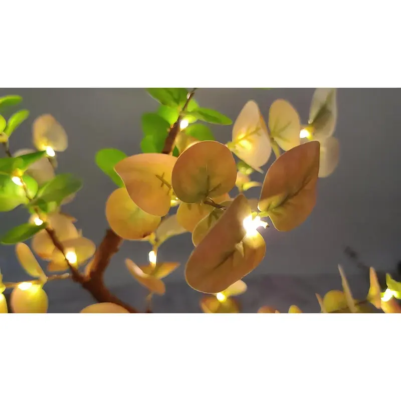 Shenzhi Tech DIY Bonsai Eucalyptus LED Tree Lamp - Flexible, Touch-Sensing Warm White Night Light, USB/Battery Powered, Perfect for Living Room, Bedroom Decor & Holiday Gifts 7