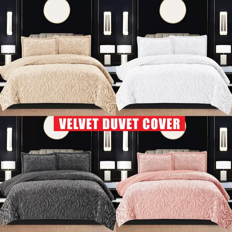 Luxury Teddy Fleece Duvet Cover Quilt Bedding Set Double King Super King Size