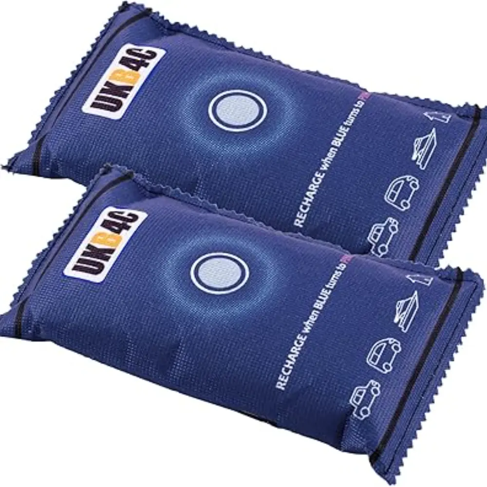 Reusable Car Dehumidifier Silica Gel Moisture Absorber – Eliminates Fog & Condensation on Windscreen, Damp Absorber for Caravan & Van – 350g Moisture Trap Bags (Pack of 2)