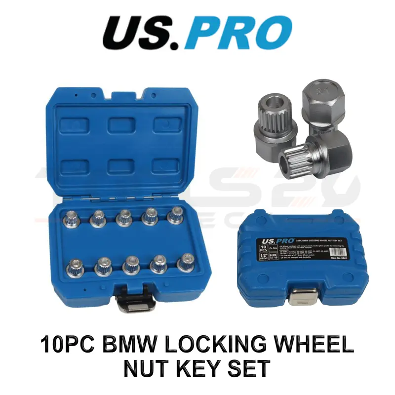 US PRO Tools 10pc BMW Locking Wheel Nut Socket Key Set Sockets Alloy Alloys 6242 0