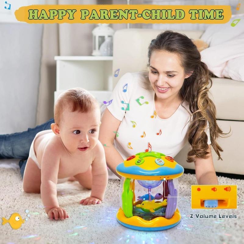 L&Y Baby Toys 6 to 12 Months, Ocean Projector Light Up Toys with Music, Sensory Toys for 1 2 3 Year Old Boys Girls, Musical Toys 12-18 Months Crawling Learning Tummy Time Toys 1st Birthday Gifts 6