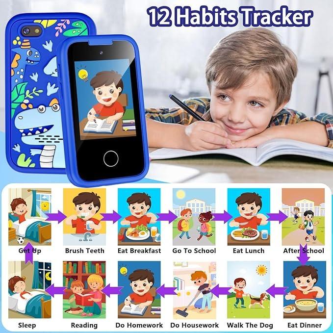 Kids Smart Phone Toys for Girls Boys Toddler Cell Phones Toy with Touchscreen Camera MP3 Learning Smartphone Childrens Fake Cellphone for 3 4 5 6 7 8 Year Old Christmas Birthday Gifts Ideas(Blue) 1