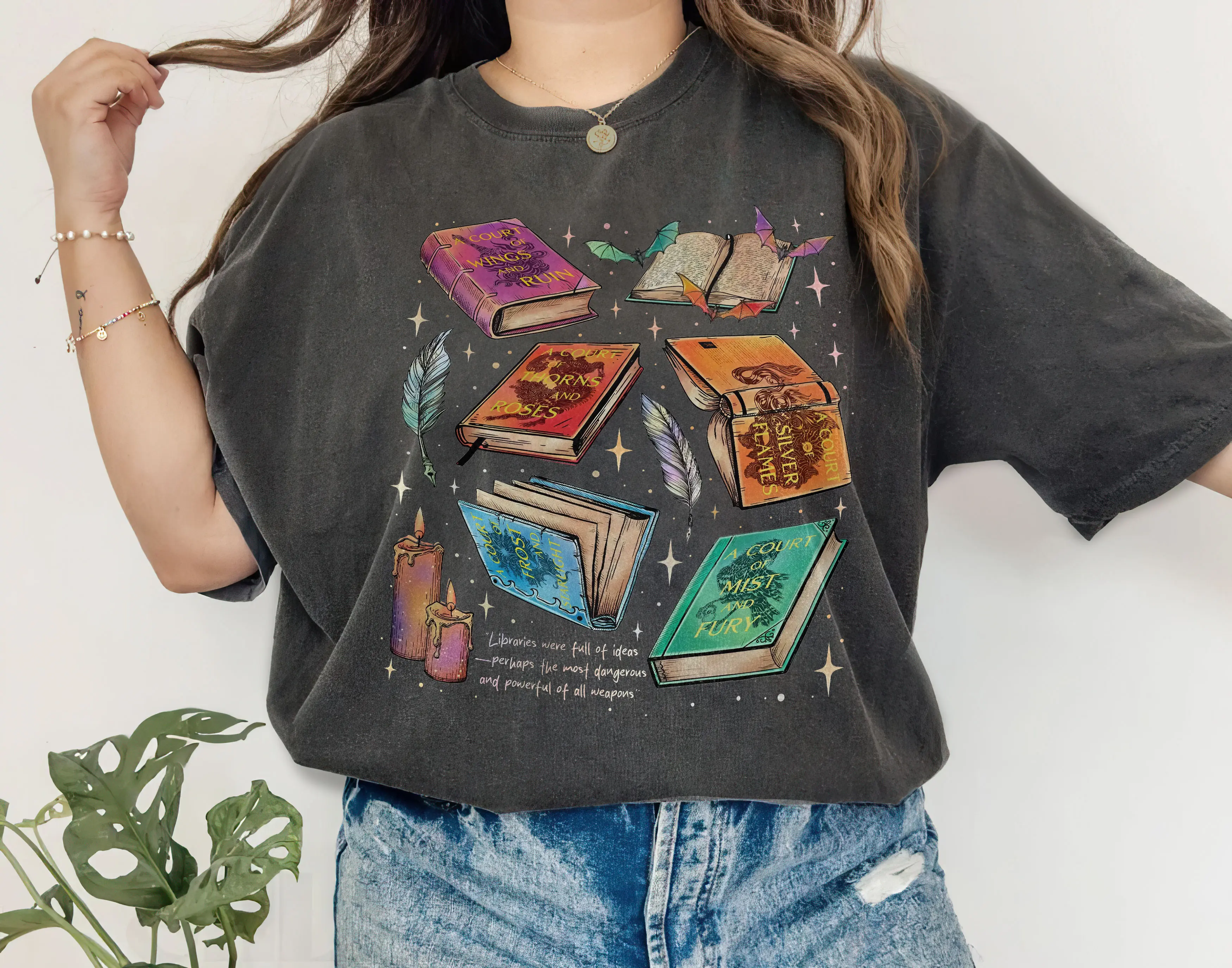 Fan Of ACOTAR Series Graphic Art Shirt, The Bat Boys Shirt, Velaris Book Lover T Shirt, SJM Inspired Tee, Gift For Bookish Cotton Top Womenswear Tshirt