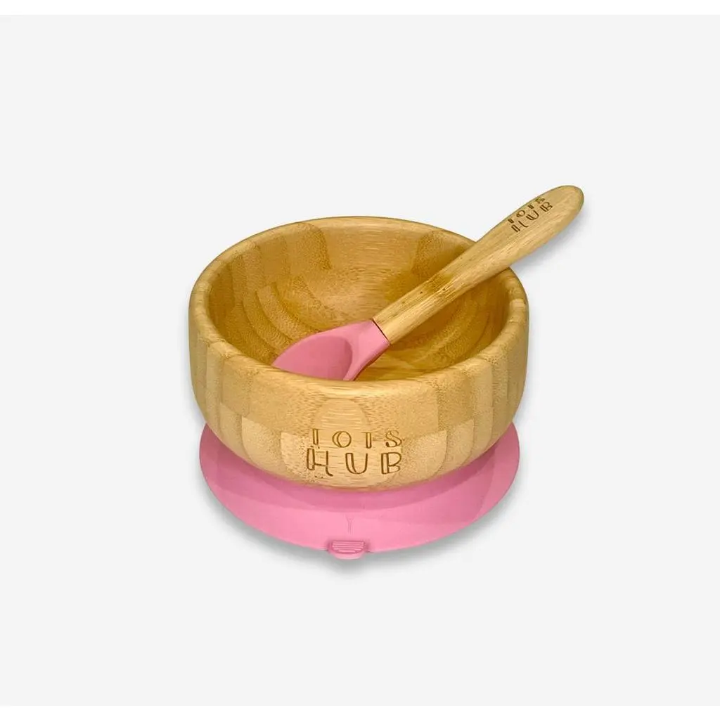 Bamboo Suction Bowl & Silicone Baby Spoon
