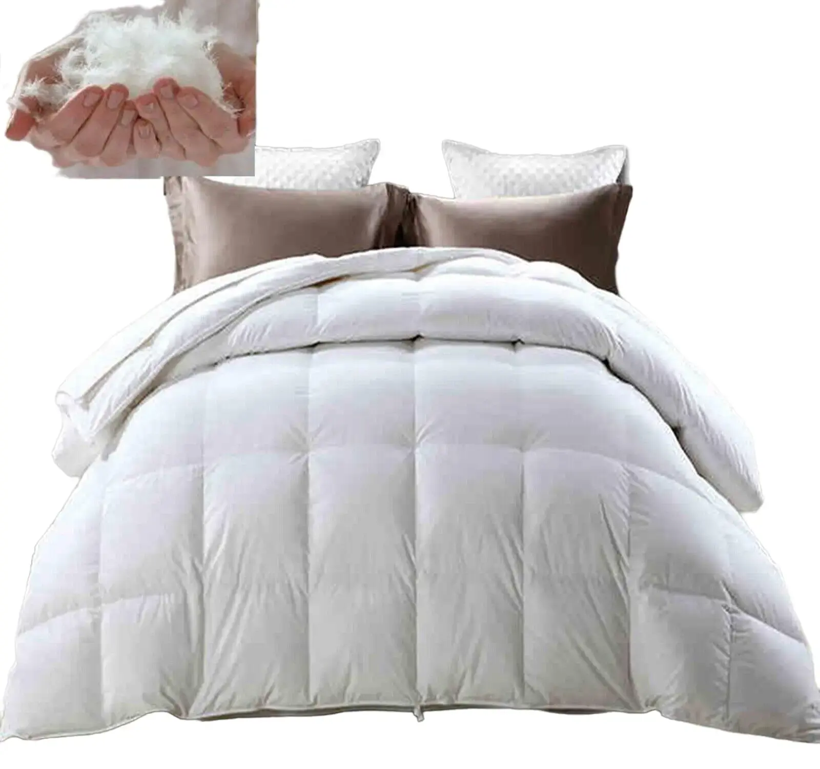 13.5Tog Hotel Quality Goose Feather & Down Duvet/Quilt Bedding All Sizes available Cotton Soft Washable Breathable