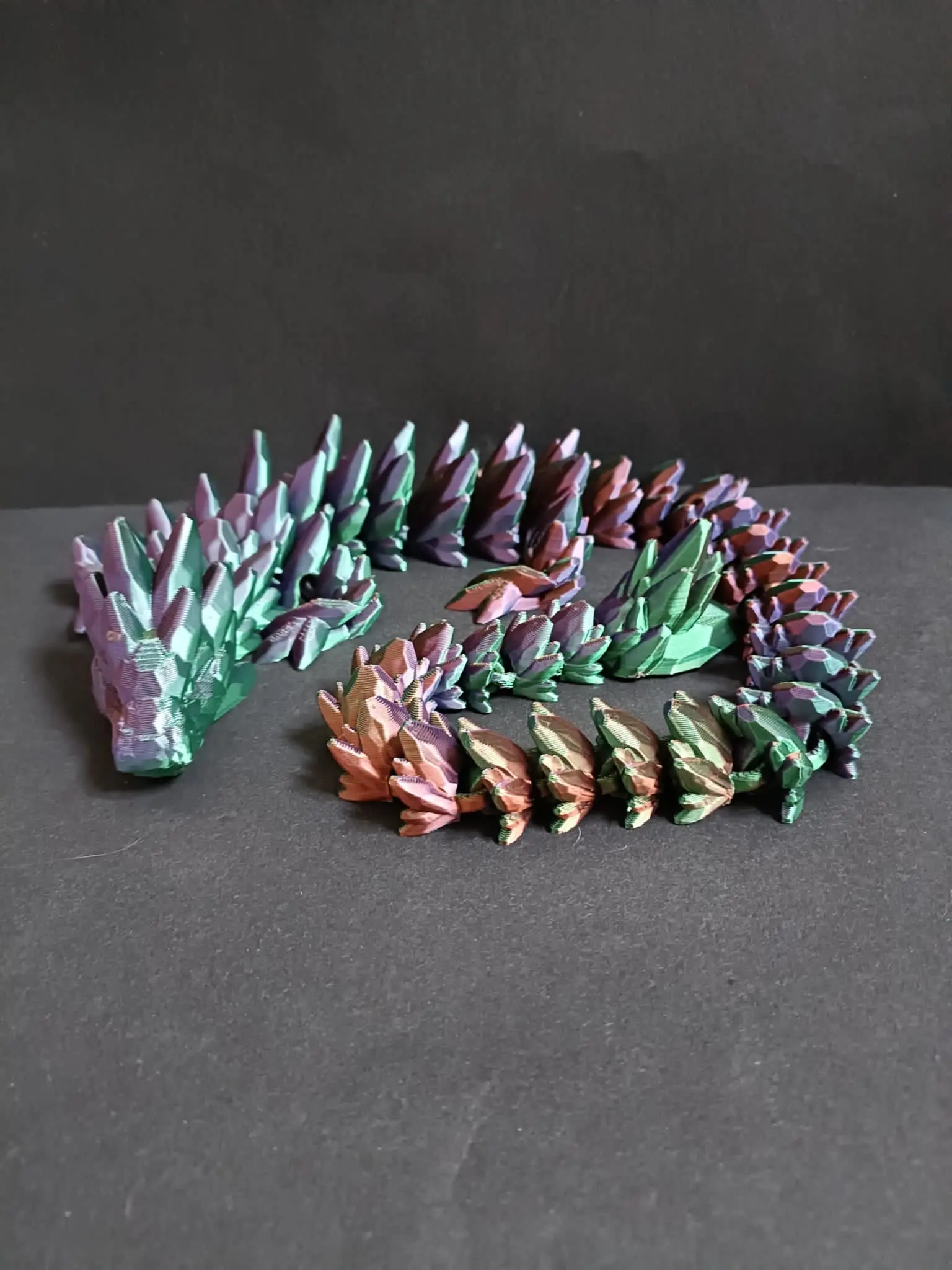 Flexi Gemstone Dragon, high quality 3D printed fidget, sensory toy, Multicoloured