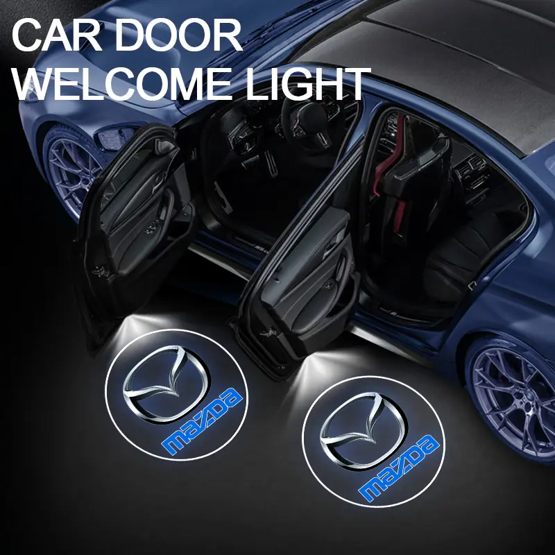 2/4Pcs Car HD Projector Lamp Car Door Wireless Welcome Light LED Decoration For Mazda 3 6 Atenza Axela Demio CX3 CX5 MP MS RX8 0