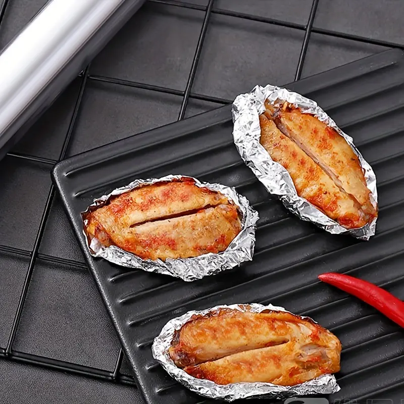393.7 Inch Heavy Duty Aluminum Foil Roll - Disposable, Portable, High-Temperature Resistant Food Wrapping Paper for Grilling, Baking, Picnic, Kitchen 3