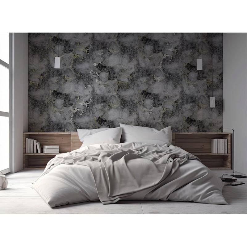 ROKYA Metallic Grey / Gold Marble Wallpaper MC7115 3
