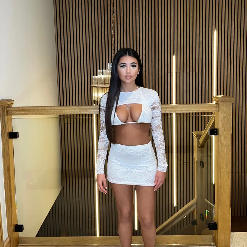 'Carys' Lace Matching 3 Piece Set in White - Perfect for Summer Festivals 2