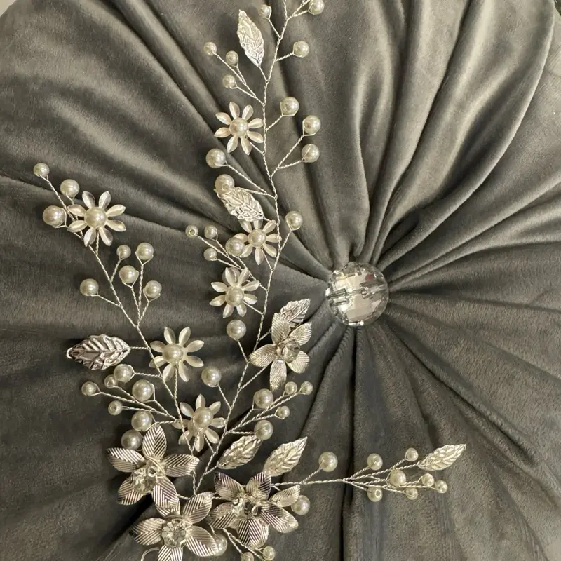 Elodie -  Bridal Hair Accessory Ivory/ silver Perfect for Your Wedding Day