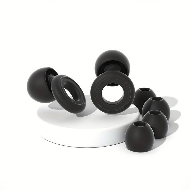 LOOP STYLE Black Comfortable Light Soft Reusable Silicon Earplugs Set with Travel Case for Sleep, Work, and Conversation Silicone Teens 2