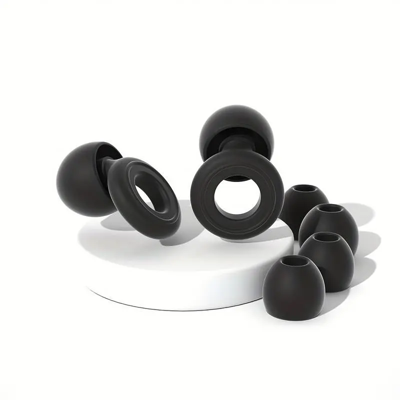 LOOP STYLE Black Comfortable Light Soft Reusable Silicon Earplugs Set with Travel Case for Sleep, Work, and Conversation Silicone Teens 1