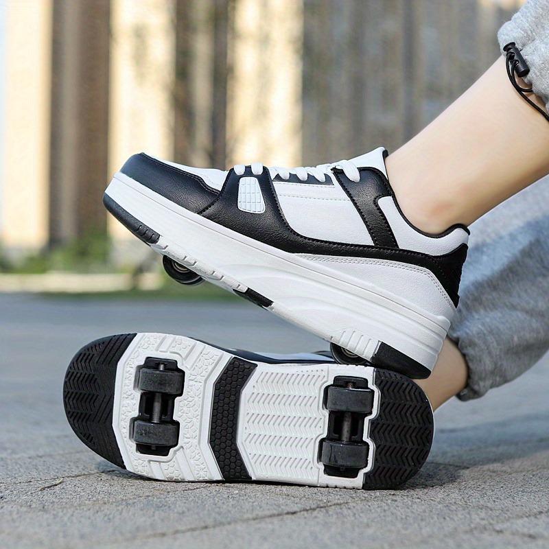 Vibrant Four-Wheel Roller Skates for Girls - Smooth Gliding, Adjustable, Color Block, Lace-Up Outdoor Shoes with Durable Wheels and Comfortable Fit 7