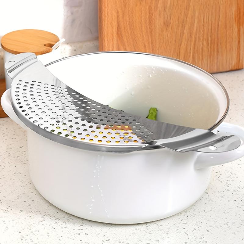 Product Introduction of Stainless Steel Kitchen Strainer with Handle - Vegetable Washing & Draining Tool, Food-Safe, Durable Design for Easy Kitchen Use, Vegetable Washing Tool | Sleek Kitchen Tool | Stainless Steel Strainer, Kitchen Sink Strainer 0