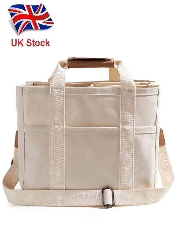 UK Stock Canvas Tote Bag Large Capacity Shoulder Bag for Teen Girl Women & Men 2