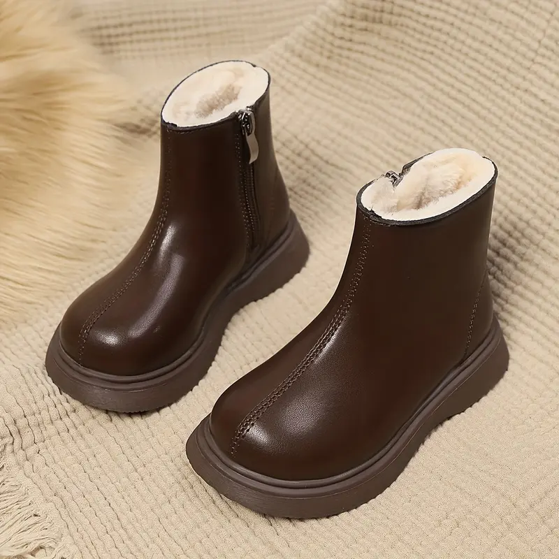Girls' Fashionable Ankle Boots with Comfortable Cushioning - Casual, Waterproof, Easy Zip-Up, for Casual Attire in Autumn/Winter 2