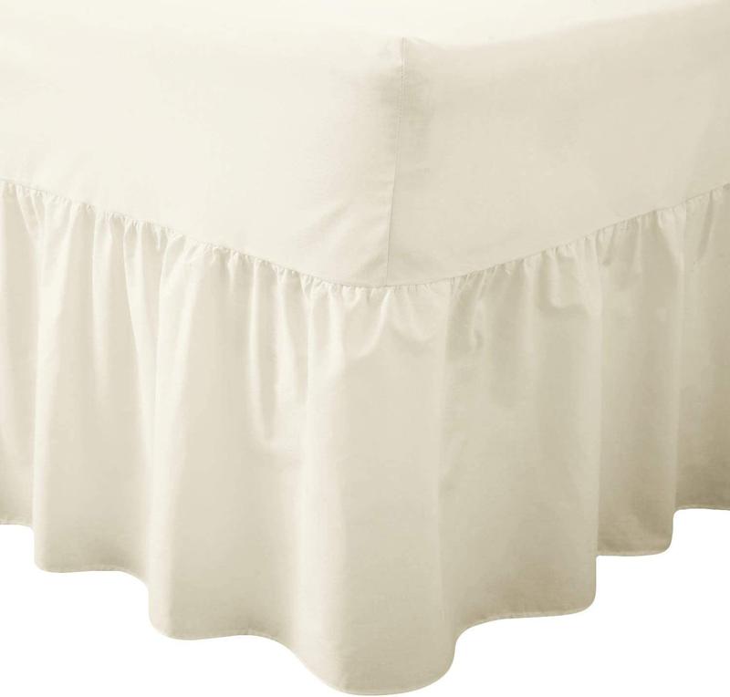 30CM Drop New Fitted Valance Sheet Bed Skirt, Frilled Valance Fitted Sheets Bedding Non Iron Soft Polycotton 25cm Deep Fit Valances Single Double Bed King Size Super King Small Double 1