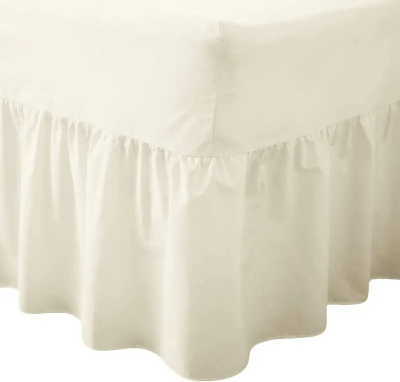 30CM Drop New Fitted Valance Sheet Bed Skirt, Frilled Valance Fitted Sheets Bedding Non Iron Soft Polycotton 25cm Deep Fit Valances Single Double Bed King Size Super King Small Double 1