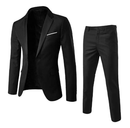 Product Introduction of Men's 2-piece suit slim fit business suit jacket casual jacket long pants 1