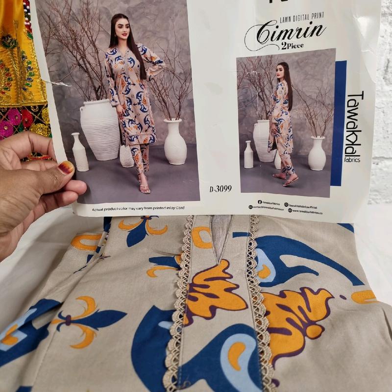medium 2 piece  Tawakkal  lawn suit 1