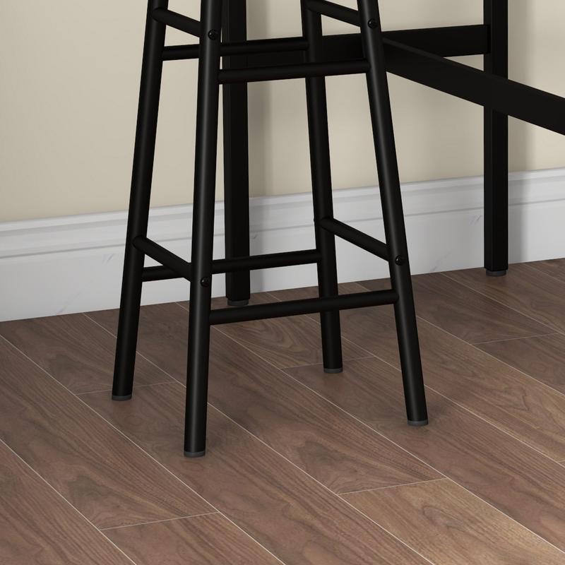 3 Piece Bar Table Set with 2 Stools, Industrial Bar Table and Stool Set, Dining Table and Chair Set for Small Space, Grey 8