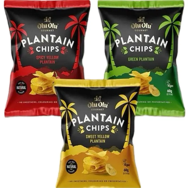 Olu Olu Plantain Chips  - Crispy Snack with Green & Yellow Plantains