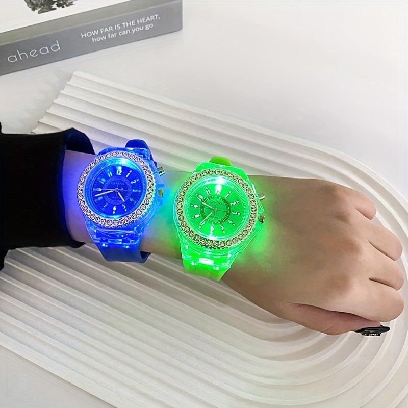 Product Introduction of New Luminous Student Electronic Watch for Teenagers, Junior High and High School Students, Electronic Watch with Rhinestones, Candy Color, Couple Watch, New Year Gift 166 2