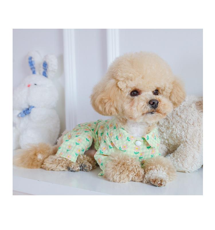 Product Introduction of Spring and summer breathable cotton pet four-legged loungewear dog cat clothes wholesale kitten puppy teddy than bear clothing 10