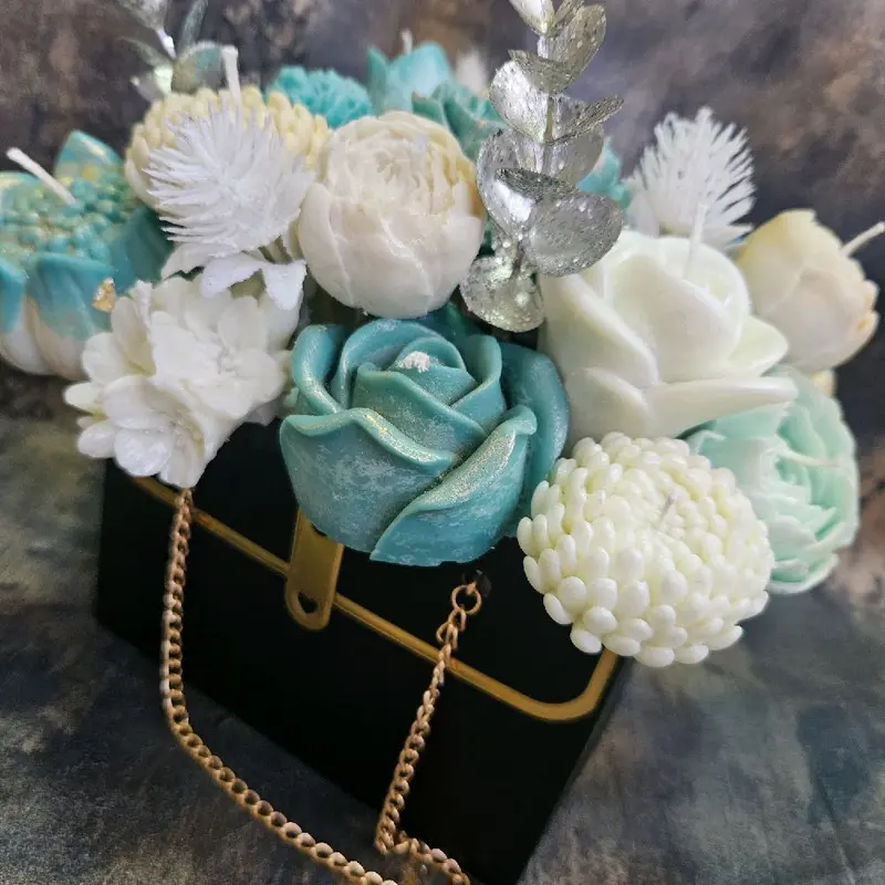 Handmade Scented Candle Flower Bouquet Gift Bag for Birthdays, Wedding, Mothersday 4