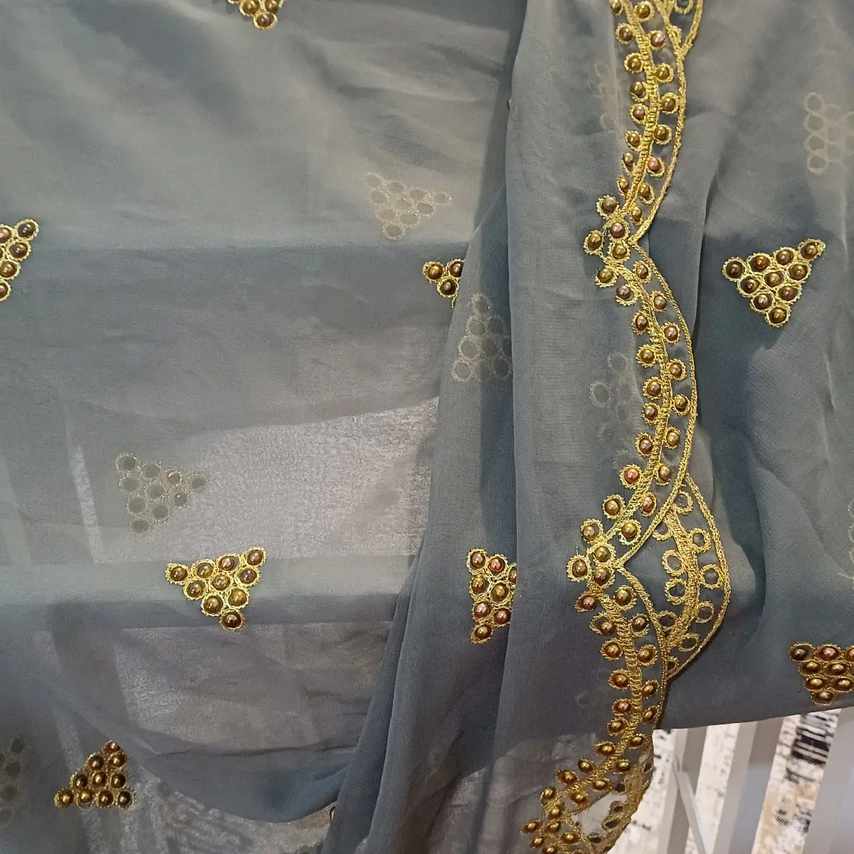 Gabsaar with Gold Beads and Grey Colour - Traditional Indian Jewelry