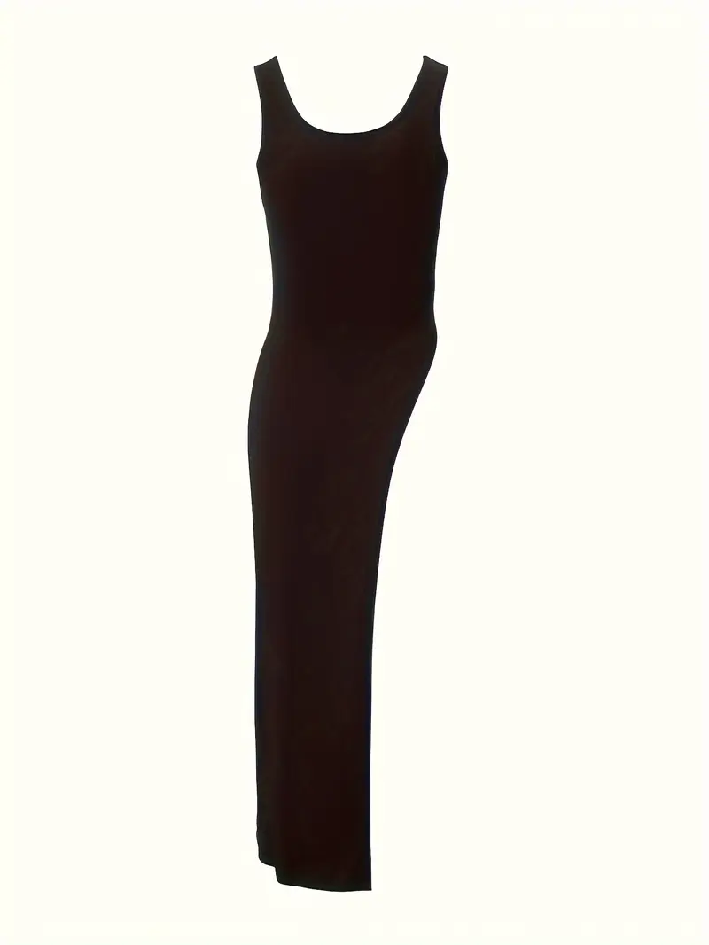 Product Introduction of Solid Color Scoop Neck Top, Sexy Asymmetrical Hem Sleeveless Top For Spring & Summer, Women's Clothing 0