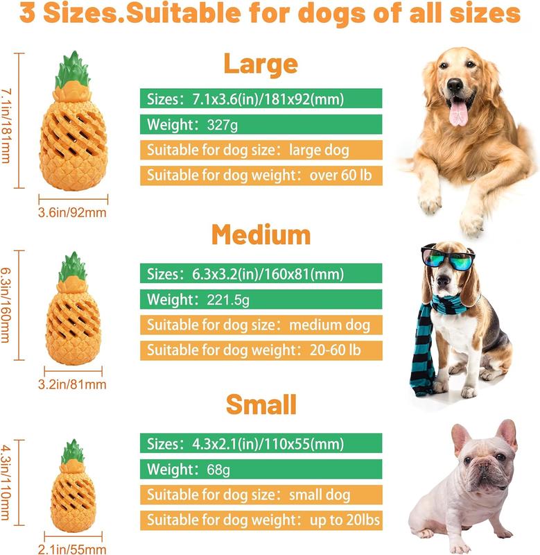 Pawtec Pineapple Dog Chew Toy - Indestructible Dog Chew Toys, Interactive Dog Toys for Boredom, Natural Rubber Tough Dog Toys, Dog Teething Toys 4