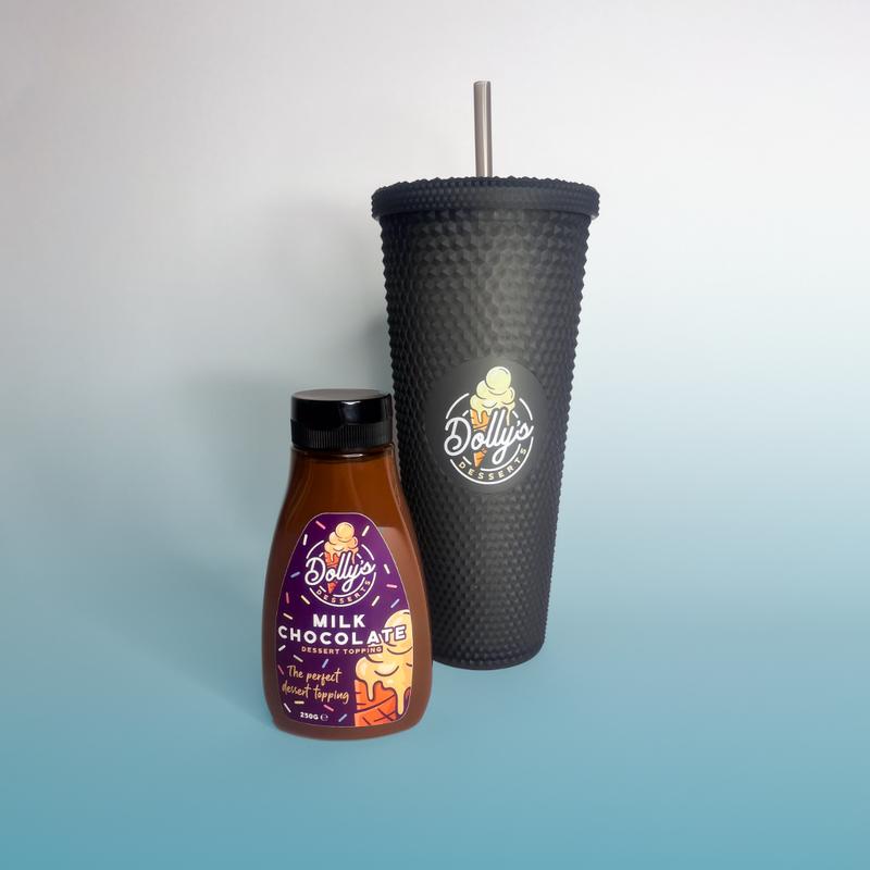 Dolly's 24oz Tumbler and Dessert Topping Bundle 4