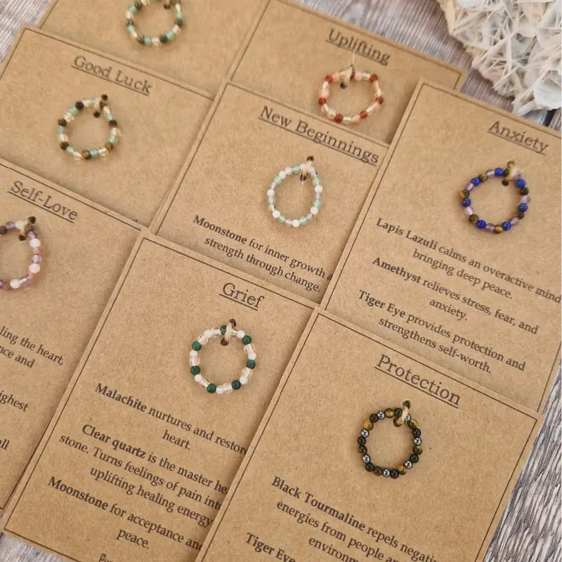 Purus Sensa crystal stacking rings. genuine natural gemstone rings. new beginnings, protection, good luck and more! 1