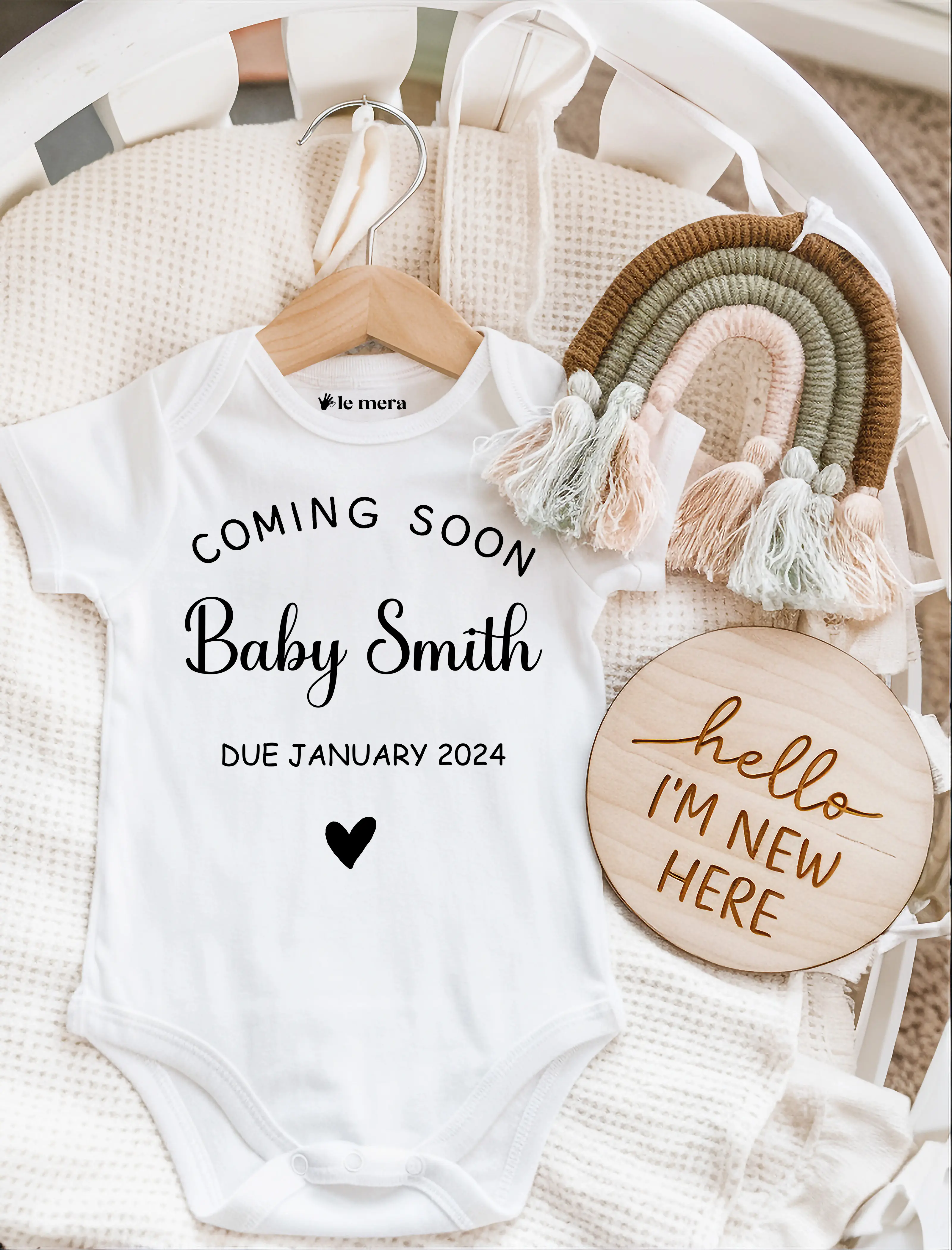 Personalised Coming Soon Baby Vest, Baby Announcement, Baby Reveal