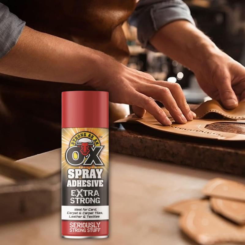 Strong As an OX Adhesive Spray Extra Strong 500ml Multi-Packs | Ideal For Card | Carpet & Carpet Tiles | Leather & Textiles | Seriously Strong Stuff | Long Lasting Bond 6