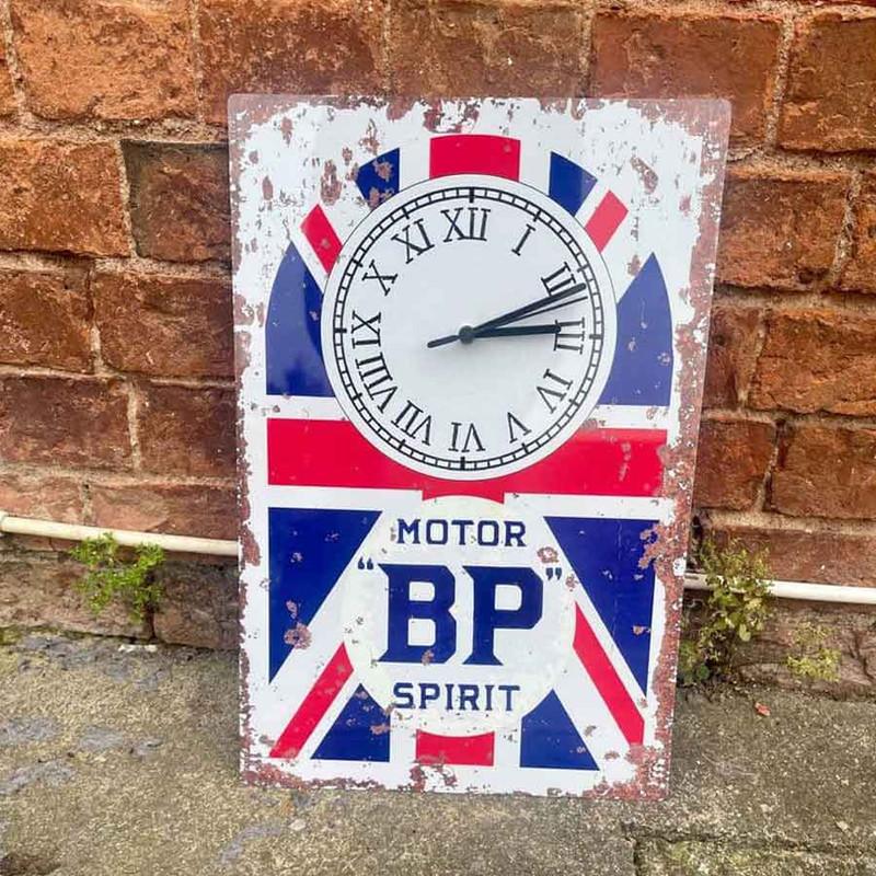 BP Motor Spirit Metal Wall Clock - 30cm x 45cm 0