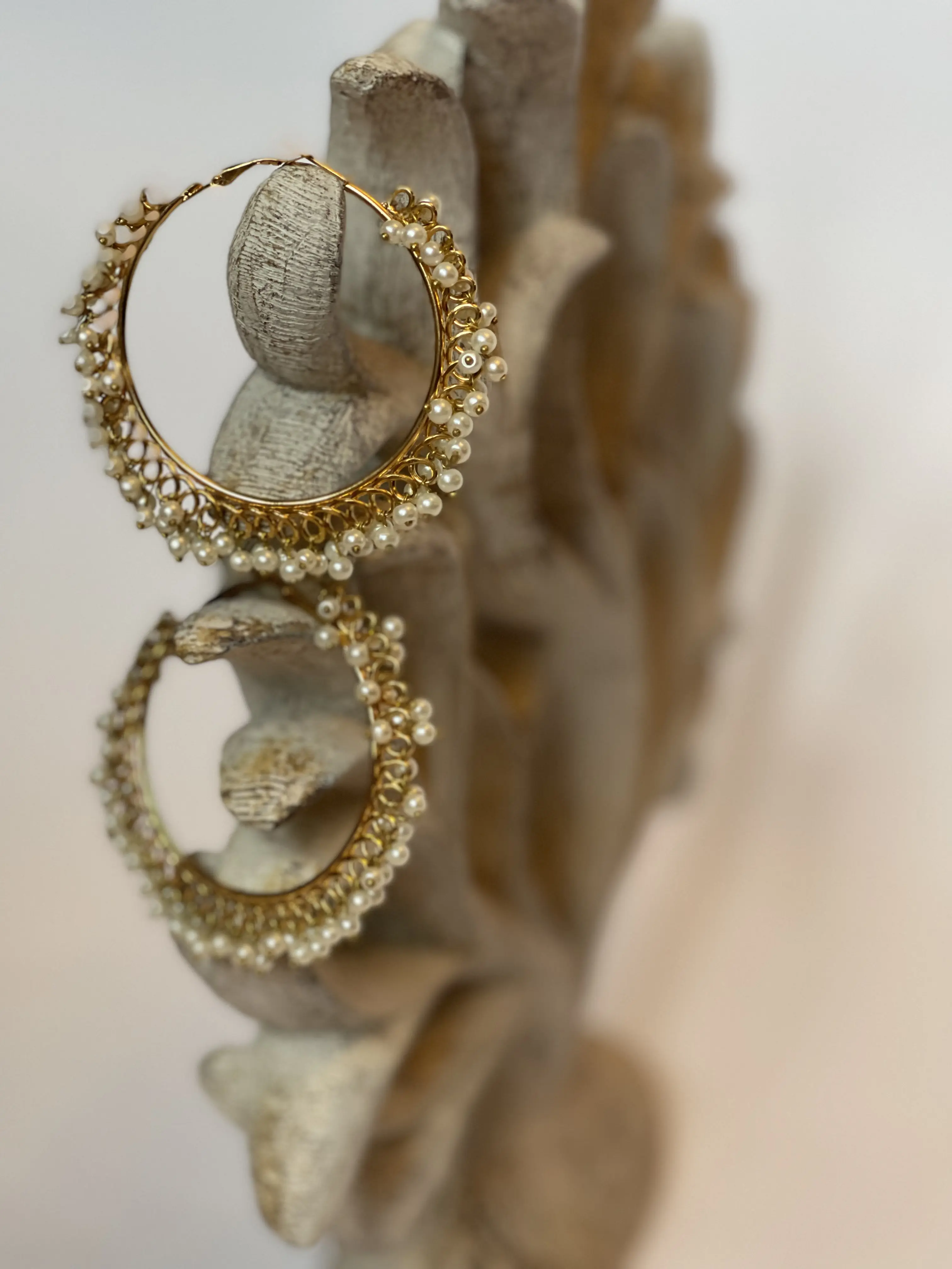 Aatish Beaded Hoops - Pakistani Jewellery