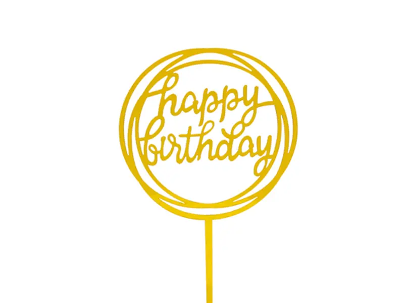 Birthday Cake Decorations, Multiple Circles Happy Birthday Letter Cake Topper 4
