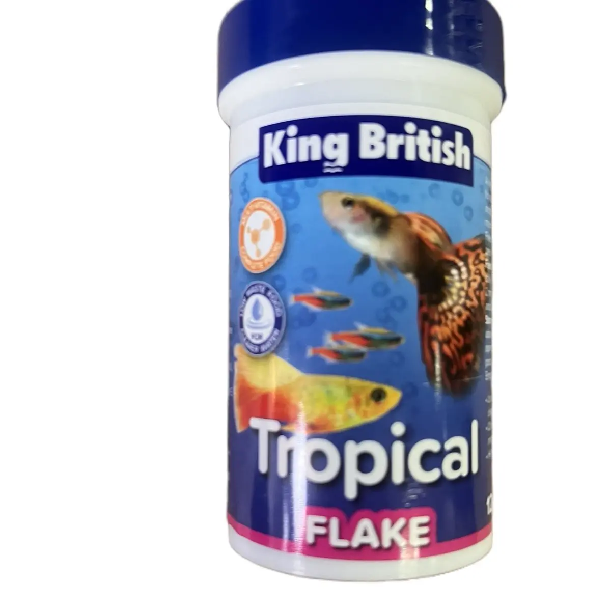 King British Tropical Flake Fish Feed, All Natural, High-Quality, Complete & Balanced Diet 12g