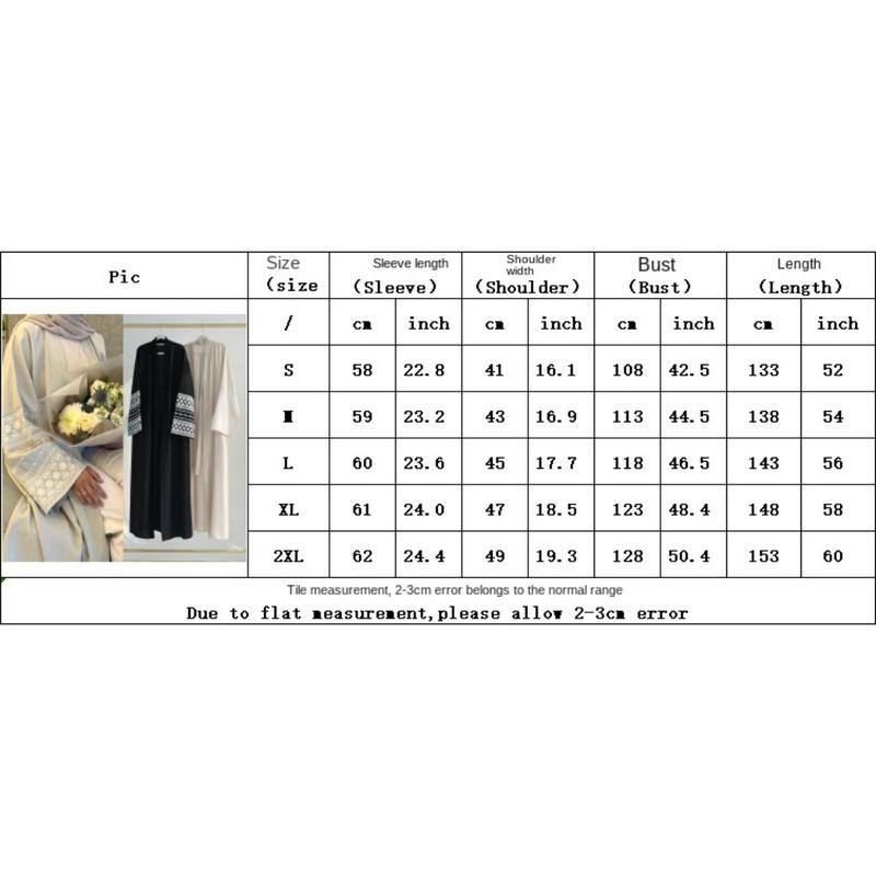 Product Introduction of 2024 New Fashion Simple Dubai Middle East Turkey Dubai Embroidery Elegant Cardigan Robe Muslim Dress Women open  abayas 0