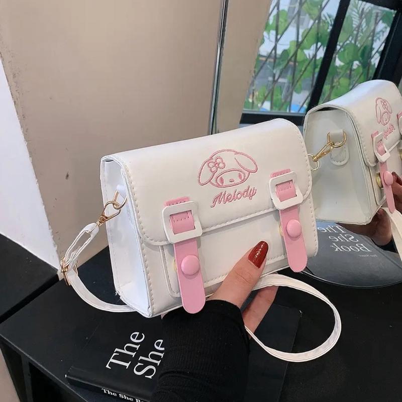 Kawaii Sanrio - Kuromi, Cinnamoroll, Melody & Kitty - Girls' Shoulder Messenger Bag - Uniform Bag Lolita Dress Bag - Christmas Birthday Gift for Kids / Girls 4