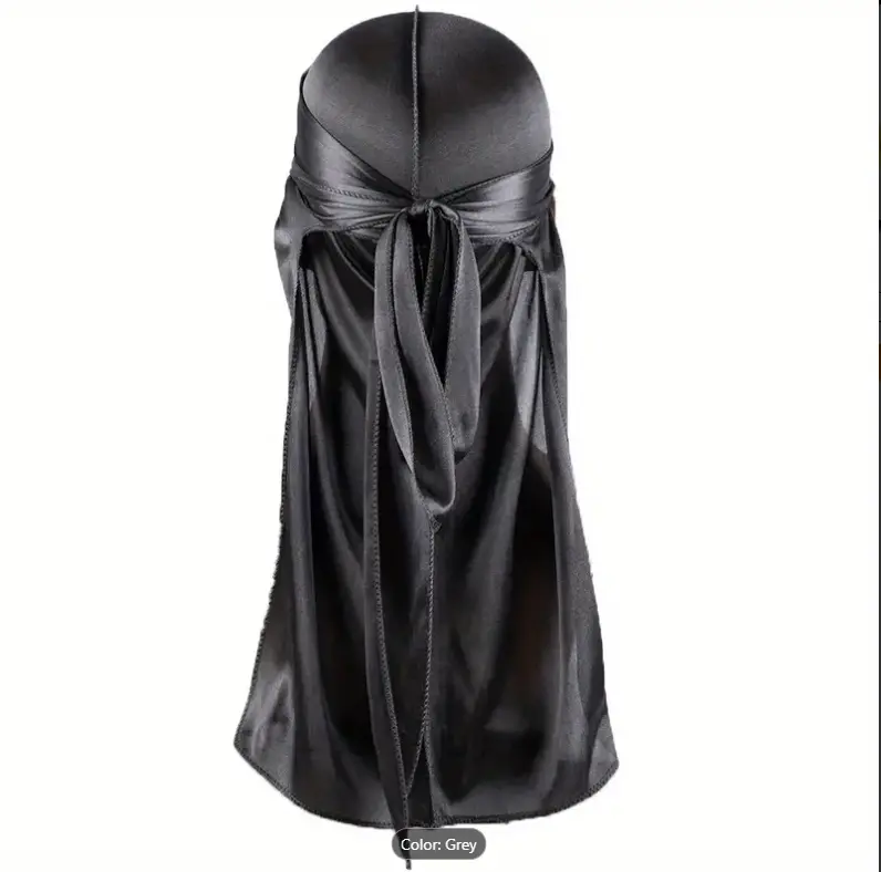 Silk Durag For Men And Women Men's Hair Accessories  Durag Simulation Silk Texture Outdoor Street Silky Durags For Men Women, 360 Waves Cap, Silky Satin Durag With Extra Long Tails