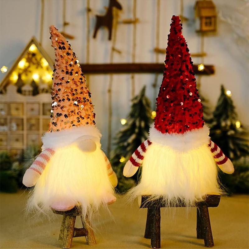 Gonk, Gonks Christmas, Nisse 3pcs Lighted Sequins Christmas Tree Gnome, Christmas Light Up Ornaments, Christmas Table Decoration, Gnome Christmas Tree Decorations, Scandinavian Elf Ornaments Chirstams Chirstams 2