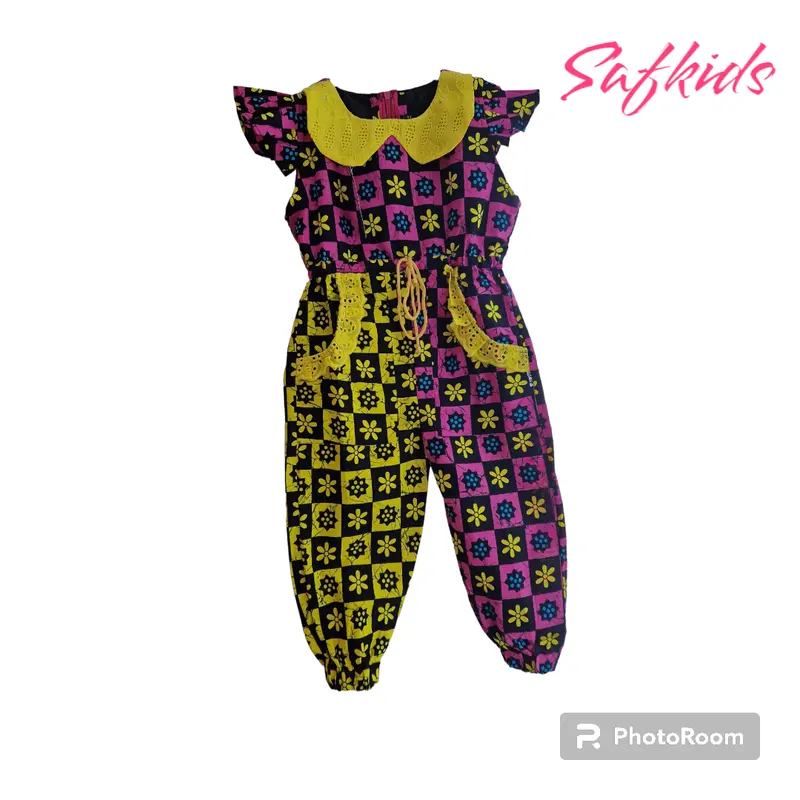 African Print Jumpsuit for Girls, Handmade 2
