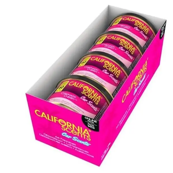 Pack of 4 Car Air Fresheners Can Coronado Cherry Scent Strong Adjustable Long-Lasting Fragrance Eliminates Odour
