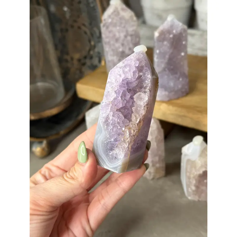 Druzy Raw Agate Crystal Towers 3