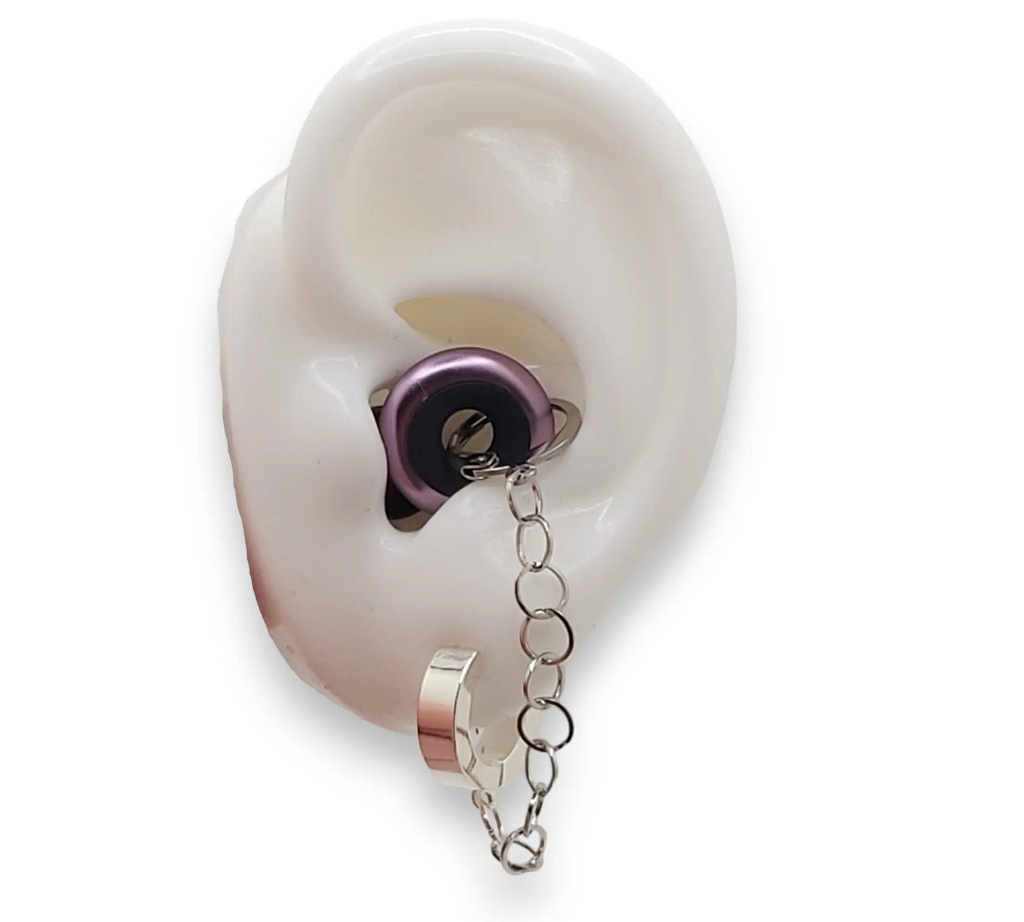 Rolo Chain EarLinks Earplug Earrings - Gold & Silver